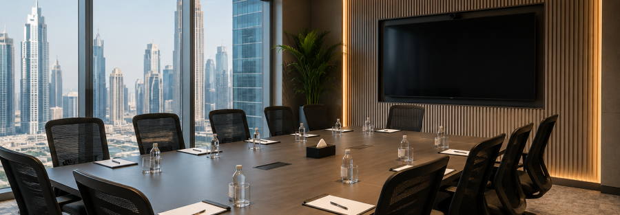 Conference room setup in Dubai